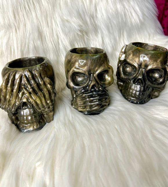 See, Speak & Hear no evil - Candle Holders (set) Glow in the Dark