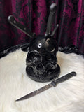 Skull Head Knife Block (with steak knives)