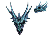 Antique Dragon Skull Head Blue Iridescent 26 x 17cm