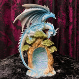 Blue Dragon on Holow Tree Lair 26cm
