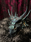 Antique Dragon Skull Head Blue Iridescent 26 x 17cm