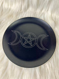 Iron Triple Moon Offering Plate - Cande Holder