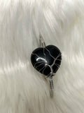 Cuff Bracelet Wire Wound Tree of Life - Heart Obsidian 4cm