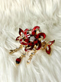 Opulence Hair Clip Floral Red