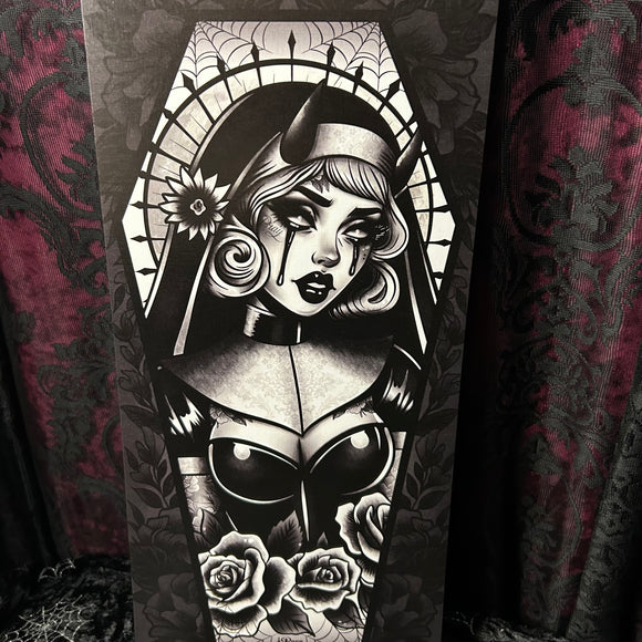 Naughty Nun Mini Scroll - Art By Rose Demon