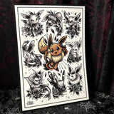 Pokemon Tattoo Flash A4 Print - Art By Rose Demon