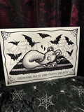 Counting Bats & Puppy Dreams A4 Print - Art By Rose Demon