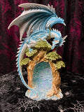 Blue Dragon on Holow Tree Lair 26cm