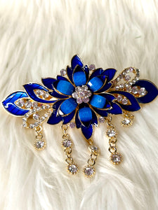 Opulence Hair Clip Floral Blue