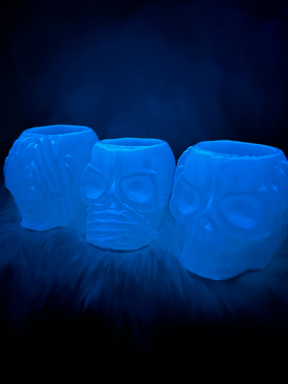 See, Speak & Hear no evil - Candle Holders (set) Glow in the Dark