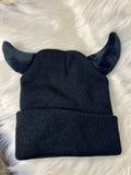 Horn Beanie - Black