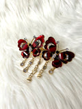 Opulence Hair Clip Double Butterfly Red