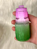 Selenite Tower Coloured 8-10cm - Magenta / Green