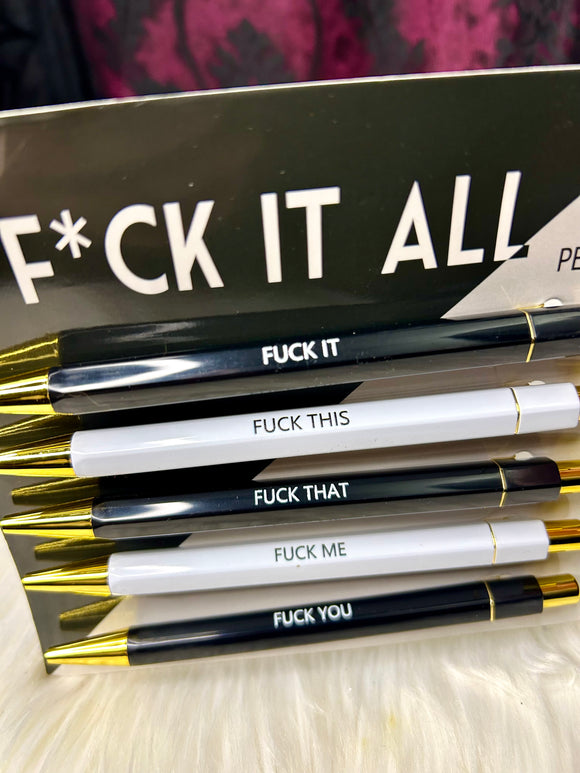 5pce Pen Set - F*ck It All