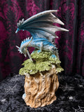 Blue Dragon on Holow Tree Lair 26cm