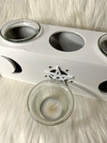 Triple Moon White Candle Holder 23cm