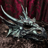 Antique Dragon Skull Head Blue Iridescent 26 x 17cm
