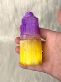 Selenite Tower Coloured 8-10cm Purple / Yellow