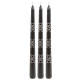 Black Triple Moon Phase Taper Diner Candles (Set of Three)