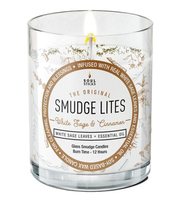 Smudge Lites - Small Soy Votive Candle - White Sage & Cinnamon