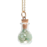 Necklace Aventurine Potion Bottle Green Witch