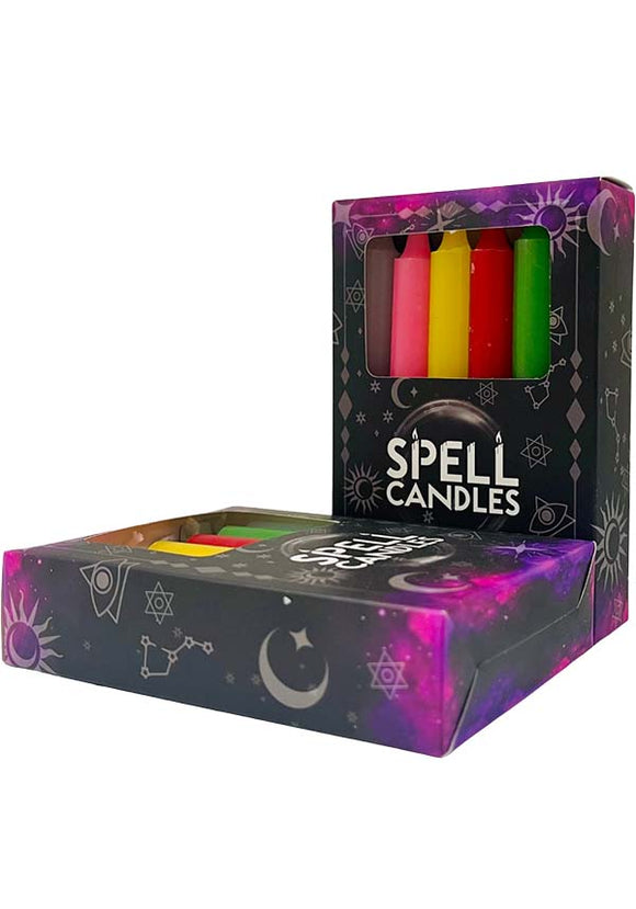 Magic Spell Wish Candles Rainbow Multi Mixed 12 pk - 10cm