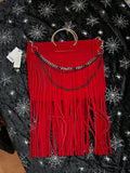 Closet Clearance - Collette Red Fringed Clutch Handbag