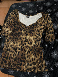 Closet Clearance - Rock Steady 2XL Leopard Peplum Top