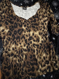 Closet Clearance - Rock Steady 2XL Leopard Peplum Top