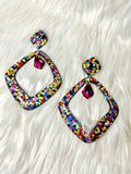 Opulence - Extra Large Diamond Dangle - Rainbow