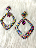 Opulence - Extra Large Diamond Dangle - Rainbow