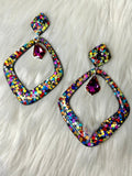 Opulence - Extra Large Diamond Dangle - Rainbow