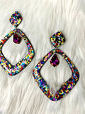 Opulence - Extra Large Diamond Dangle - Rainbow