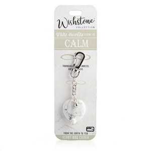 Wishstone White Howlite Heart - Bag Charm