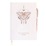 Daily Reflection Journal Luna Moth With Clear Quartz Crystal Pen