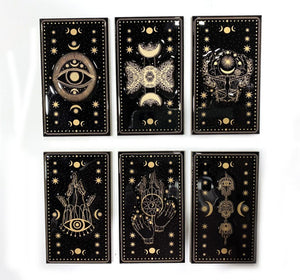 Wiccan Black & Gold Magnet Set 10cm - Set of 6