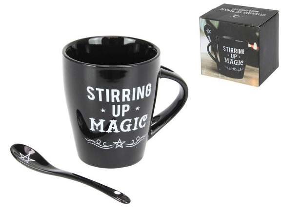 Stirring Up Magic Mug & Spoon Set - Black