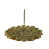 Incense Holder Round Lotus Gold 13cm