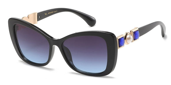 VG - Pearls and Sparkles - Sunglasses - Black & Blue