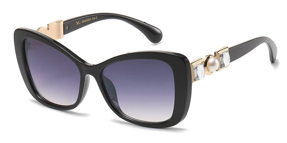 VG - Pearls and Sparkles - Sunglasses - Black & Clear