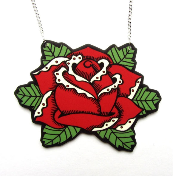 Dolly Cool - Red Rose Necklace