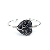 Cuff Bracelet Wire Wound Tree of Life - Heart Obsidian 4cm