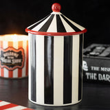 Black Striped Circus Tent Storage Jar