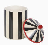 Black Striped Circus Tent Storage Jar