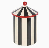 Black Striped Circus Tent Storage Jar