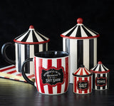 Black Striped Circus Tent Storage Jar