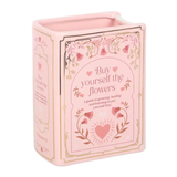 Pink Book Shaped Flower Vase
