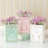 Pink Book Shaped Flower Vase
