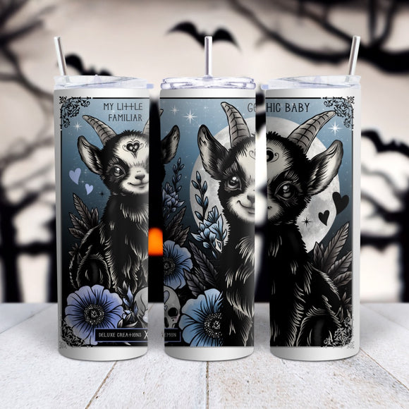 Gothic Baby Cup (rainbow holographic white cup) - Art By Rose Demon