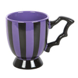 Striped Ceramic Tea Cup - Purple & Black